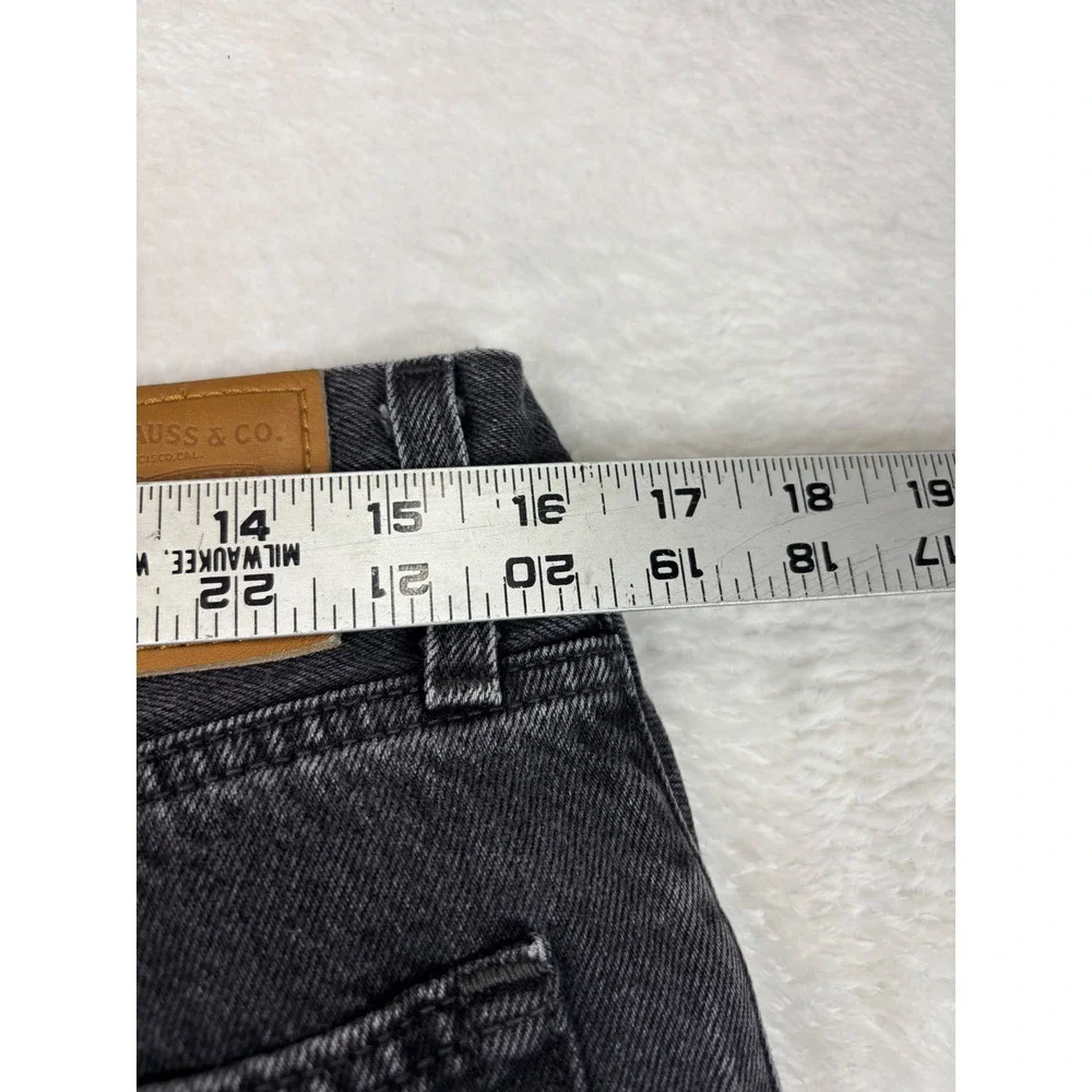 Levis Premium Baggy Dad Mens 29x32 Jeans Washed Fuzzy Black Faded Denim Wide Fit